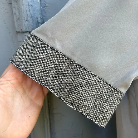 Tome NYC Grey silk Contrast blouse, size M - Picture 5 of 9